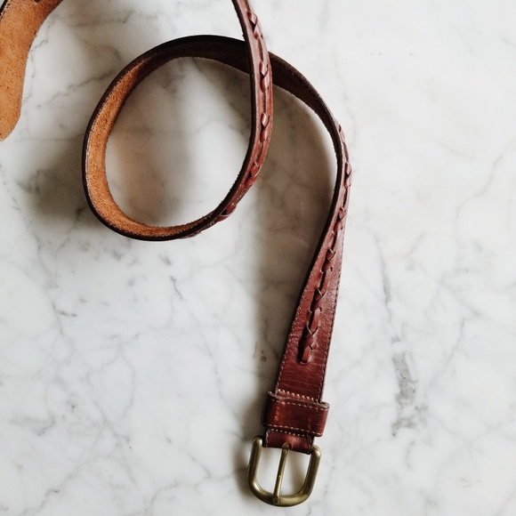 Vintage Accessories - Vintage Cognac Brown Leather Belt - S